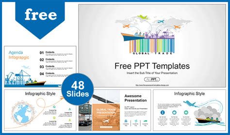 Global Logistics Network Powerpoint Templates For Free