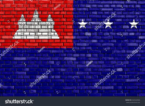 Flag Khmer Republic Painted On Brick Stock Illustration 362544500 - Shutterstock