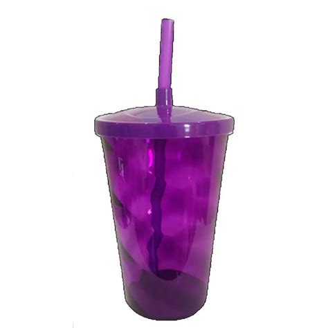 COPO FEST TAMPA E CANUDO 400 ML ROXO TRANSPARENTE LSC TOY