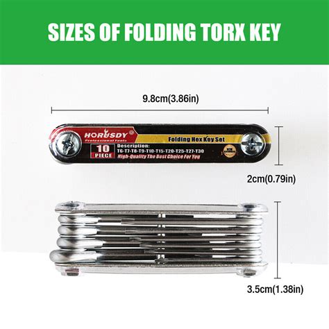 10 PC Tamper Proof Star Key Set Folding Locking Torx Security