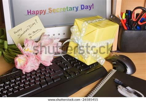 Flowers Boss On Secretarys Day Stock Photo Edit Now 26585455