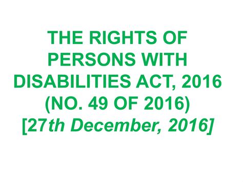 Rights To Persons With Disabilities Act 2016 New Law For Pwds In India