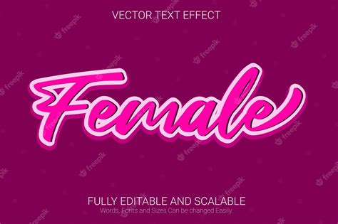 Premium Vector Female Editable Text Effect Pink Color Text Style