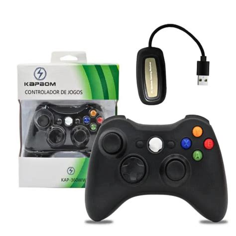 Jonh Variedades Drop Controle Gamer Tipo Xbox 360 Sem Fio Wireless 2 4g Joystick Com