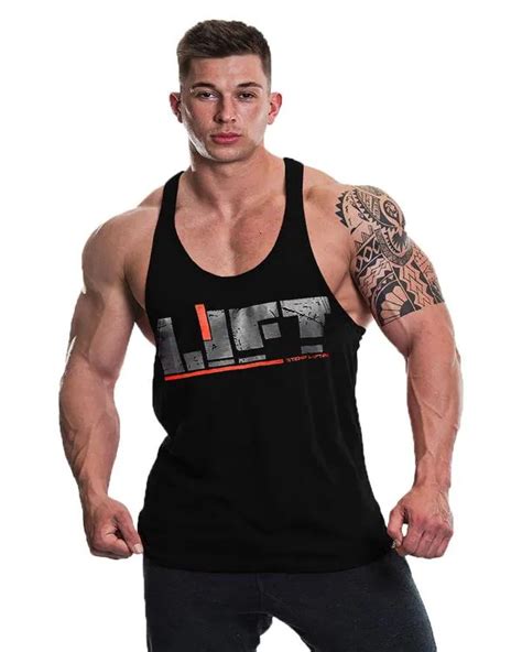 The Blazze Mens Black Cotton Tank Tops Muscle Gym Bodybuilding Vest