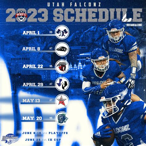 2023 Schedule Released Utah Falconz