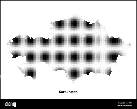 Vector Halftone Dotted Map Of Kazakhstan Country For Your Design