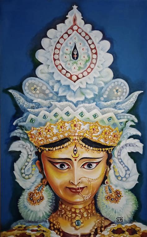 Maa Durga Painting By Sajal Das Fine Art America