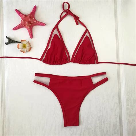 Sexy 2018 Bikini Set Solid Swimwear Brazilian Bikinis Women Beach Wear