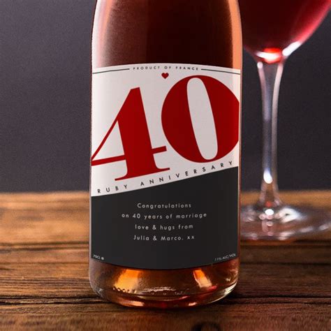 Personalised 40th Anniversary Rose Wine The T Experience