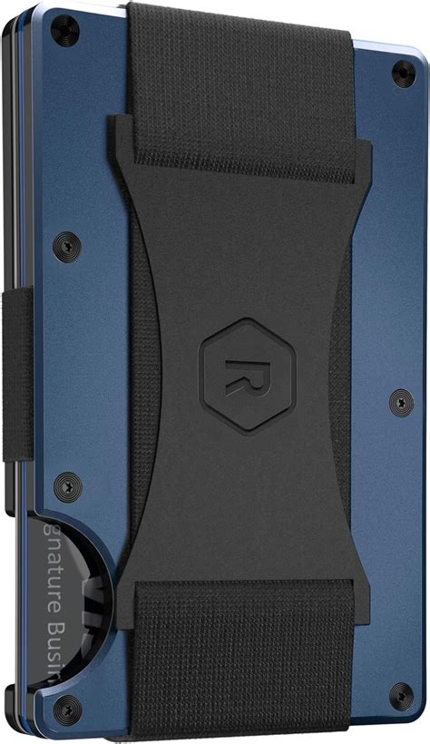 The Ridge Minimalist Slim Wallet For Men Navy Cash Strap Amazon Ca