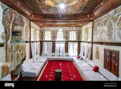 Interior of historic Ottoman house in Gjirokaster, Albania Stock Photo ...