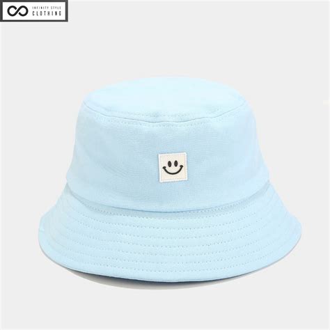 Smiley Face Bucket Hat Women Summer Bucket Hat Cotton Beach Etsy