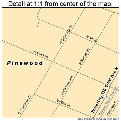 Pinewood South Carolina Street Map 4557085