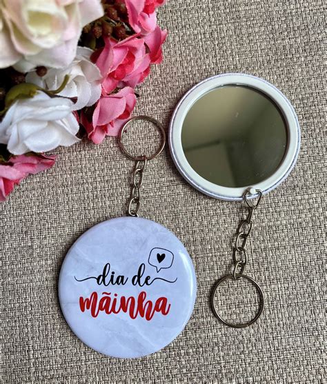 Chaveiro Espelho Personalizado Dia das Mães Elo7