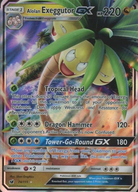 Alolan Exeggutor Gx Sun Moon Crimson Invasion Holo Psa