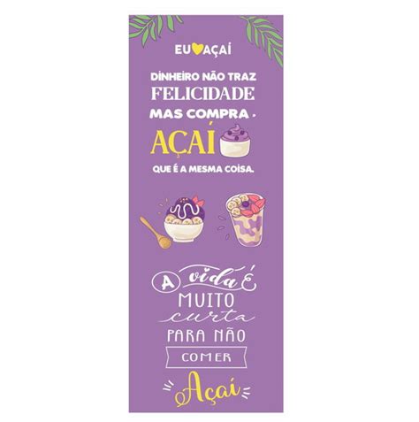 Adesivo Papel Parede Bem Vindo Açaí Tigela Fruta A3 Elo7