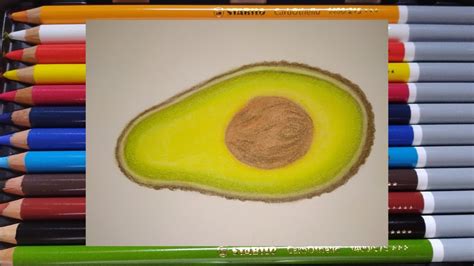 Avocado Drawing Stabilo Carbothello Chalk Pastel Coloring Pencil Youtube