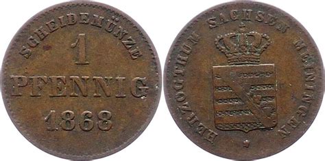 Sachsen Meiningen Pfennig Georg Ii Sehr Sch N Ma Shops