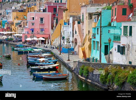 The Idyllic Fishing Village Procida With Fishing Harbour Marina Di