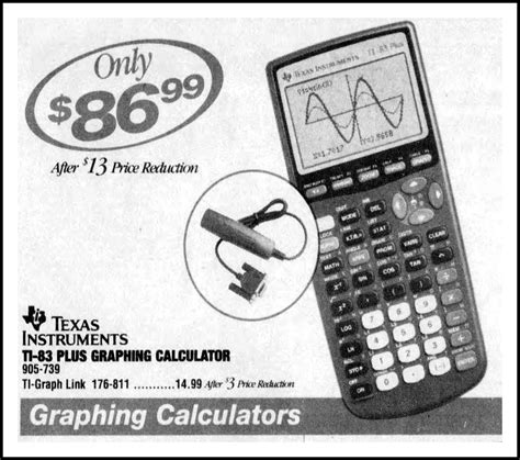 Vintage Advertising For The Texas Instrument Ti 83 Plus Graphing