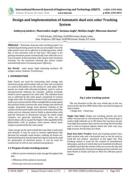 Dual Axis Solar Tracker Ppt