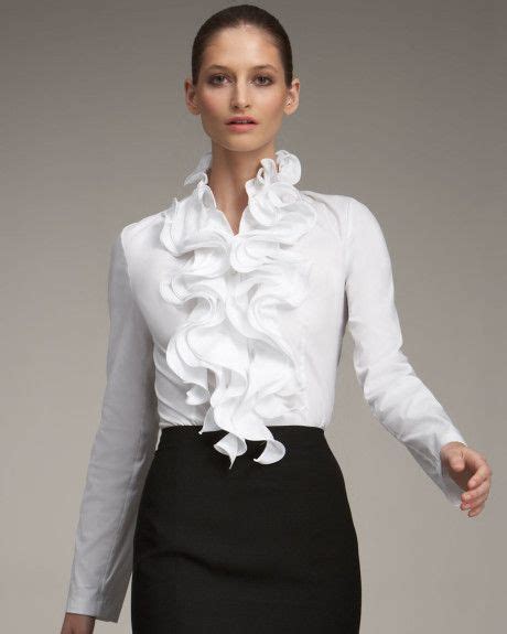 Escada White Ruffled Blouse Blouses For Women Fashion Clothes Women Fashion Outfits