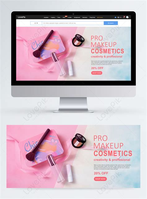 Modern cosmetic products sale web banner template image_picture free ...