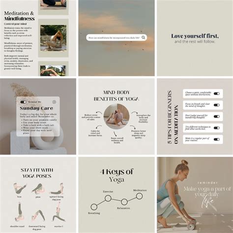 Health And Wellness Instagram Posts Idea Canva Templates Mindfulness