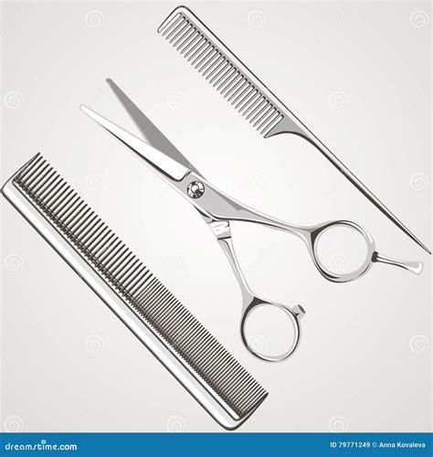 Hairdressing Salon, Scissors, Comb Stock Illustration - Illustration of ...