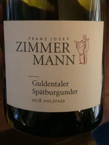 Franz Josef Zimmermann Guldentaler Spätburgunder Holzfass Vivino US