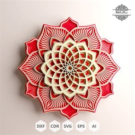 Lotus Mandala Dxf File Laser Cut File Wood Cutting Files Etsy Uk