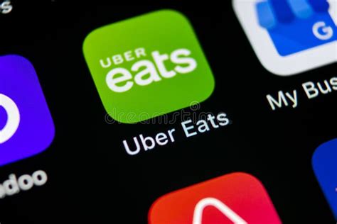 Uber Eats Application Icon on Apple IPhone X Smartphone Screen Close-up ...