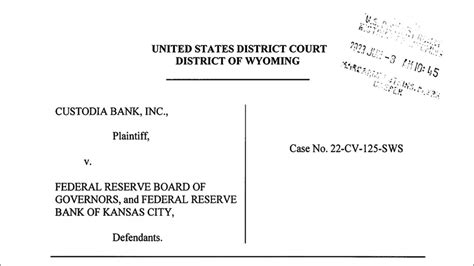 Us Court Rejects Feds Motion To Dismiss Custodia Bank Case Youtube