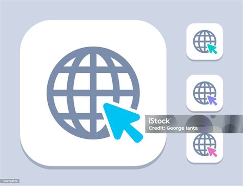 Grid Globe Cursor Bright Icons Stock Illustration Download Image Now