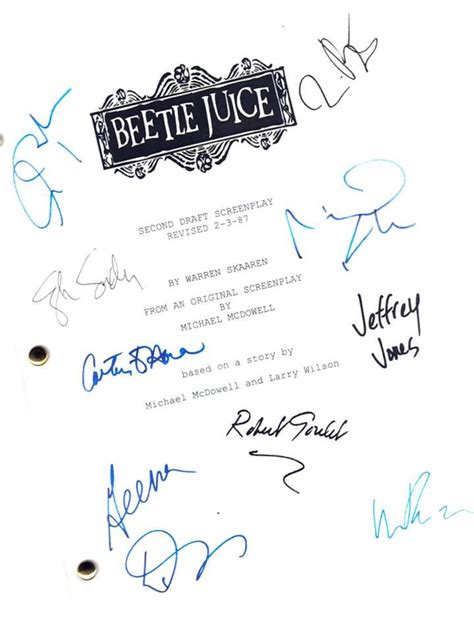 Beetlejuice Movie Signed Screenplay Autographed Tim Burton Michael Keaton Catherine O Hara