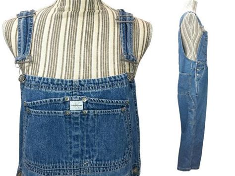 S Calvin Klein Jean Overalls Vintage Ck Denim Wide Leg Etsy