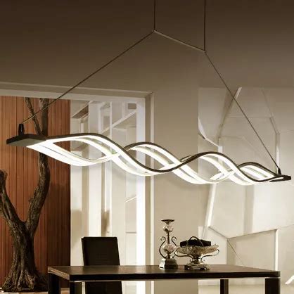 Modern Led Wave Acrylic Pendant Lights Fixture Nordic S Curve White