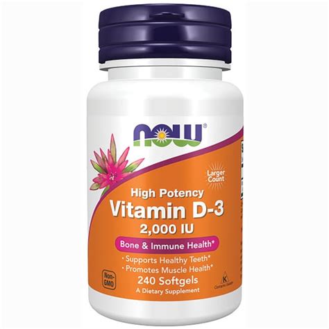 NOW Foods High Potency Vitamin D 3 2 000 IU 240 Sgels Swanson Health