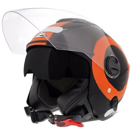 Capacete Aberto Zeus Fb Art Matt Black Orange Fosco Parcelamento