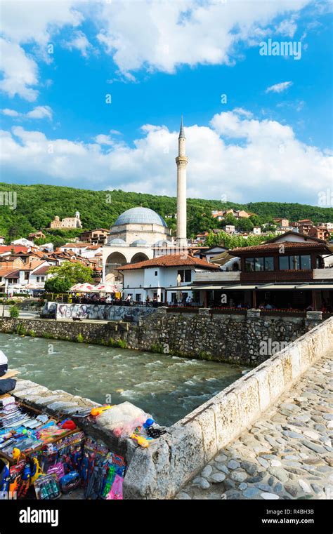 Stone Bridge Over Bistrica River And Sinan Pasha Mosque Prizren