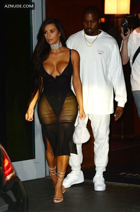Kim Kardashian Sexy In A Curvy Lingerie Dress In Miami AZNude