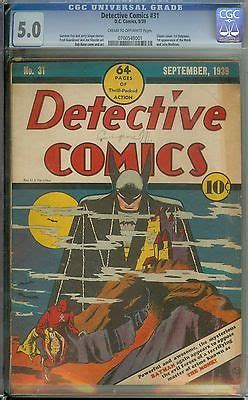 Comicsvalue DETECTIVE COMICS 31 CGC 5 0 CR OW PAGES CLASSIC