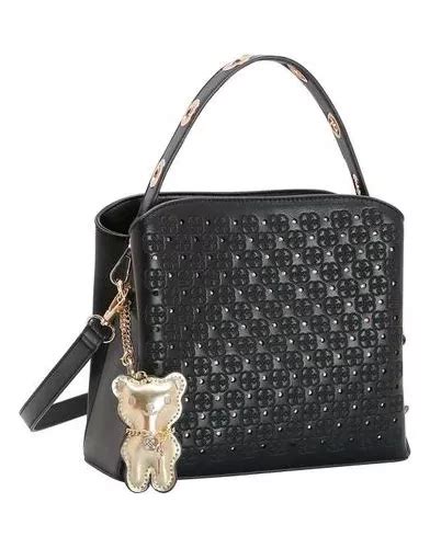 Bolsa Feminina Chenson Bordado Monograma Cor Preto MercadoLivre