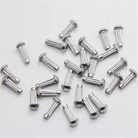 50pcs M3 Aluminum Round Head Knurled Rivets Flat Head Solid Rivet Tap