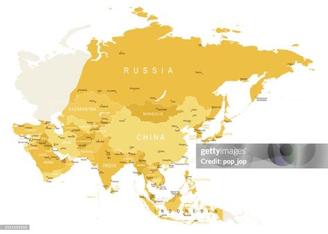 Asia Map Vector Colored Map Of Asia High-Res Vector Graphic - Getty Images