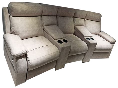 Pu Leather Motorized Seater White Recliner Sofa For Theatre Size