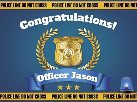 Congratulations Police Officer Banner Custom Party Ideas Poster Prop Printed Usa Posters And Prints