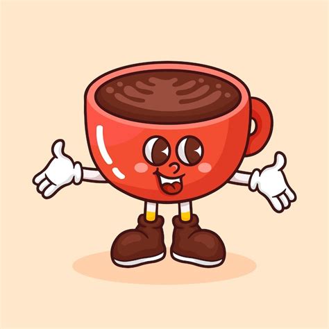 Ilustración de dibujos animados de café dibujada a mano Vector Gratis