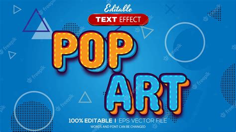 Premium Vector 3d Pop Art Text Effect Editable Text Effect